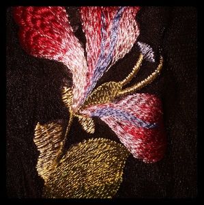 Black embroidered prom dress